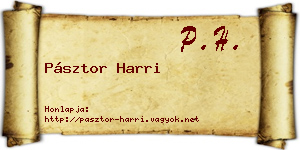 Pásztor Harri névjegykártya